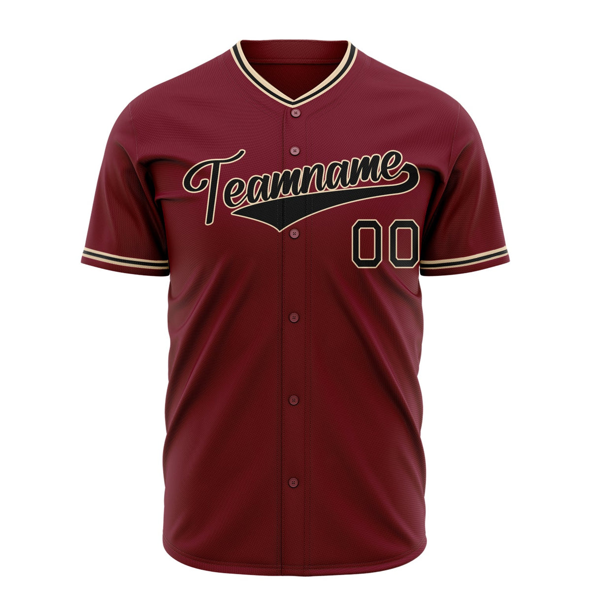 Custom Burgundy Baseball Jersey (With Black Color)