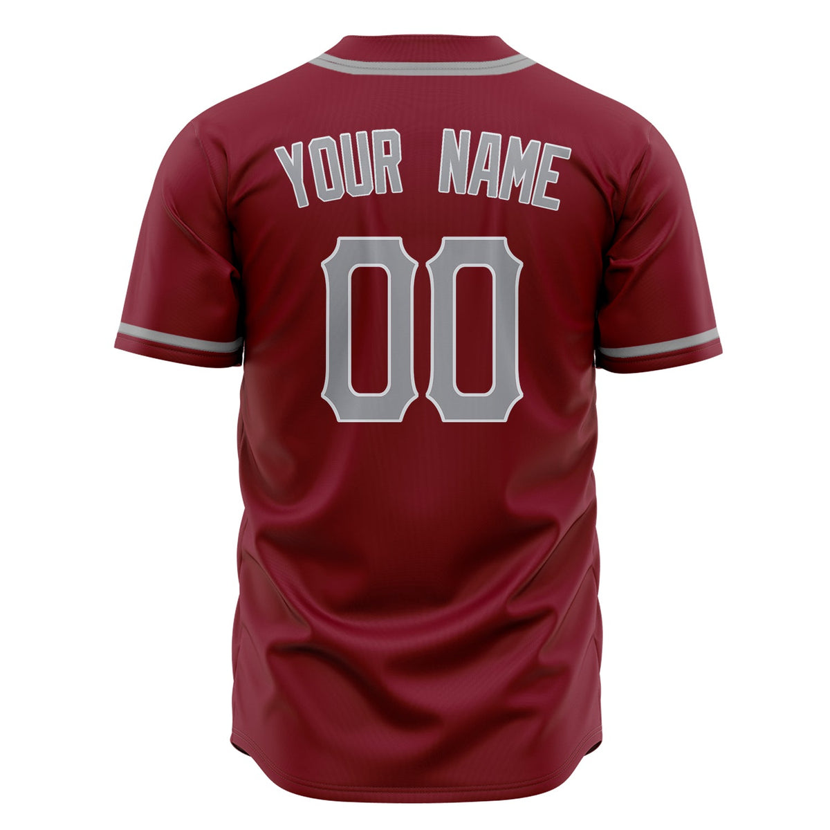 Custom Burgundy Baseball Jersey (With Steel Gray Color)