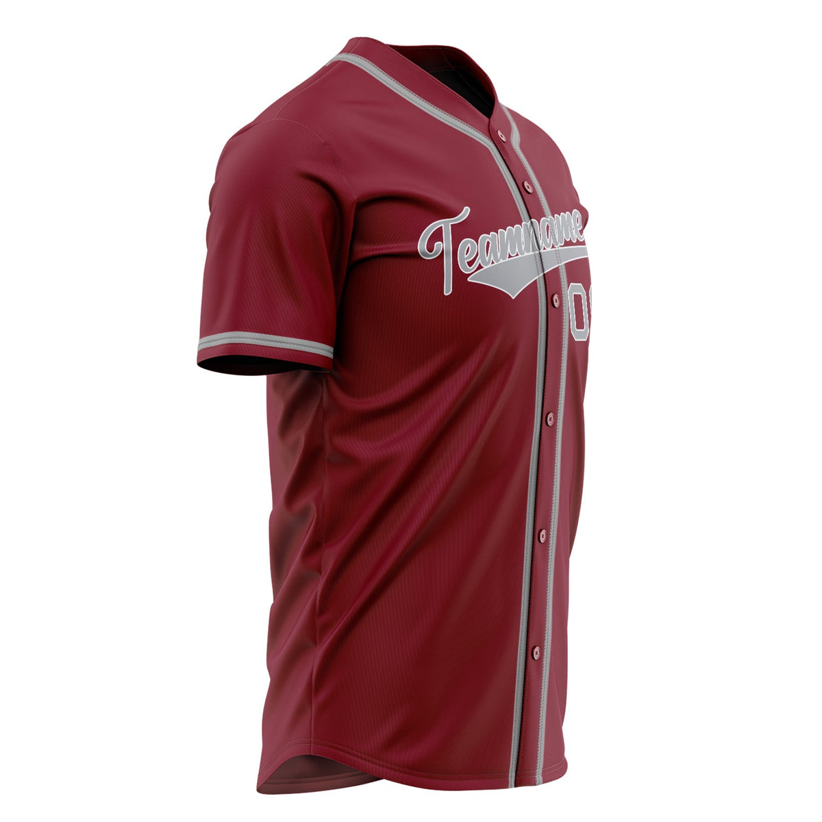 Custom Burgundy Baseball Jersey (With Steel Gray Color)