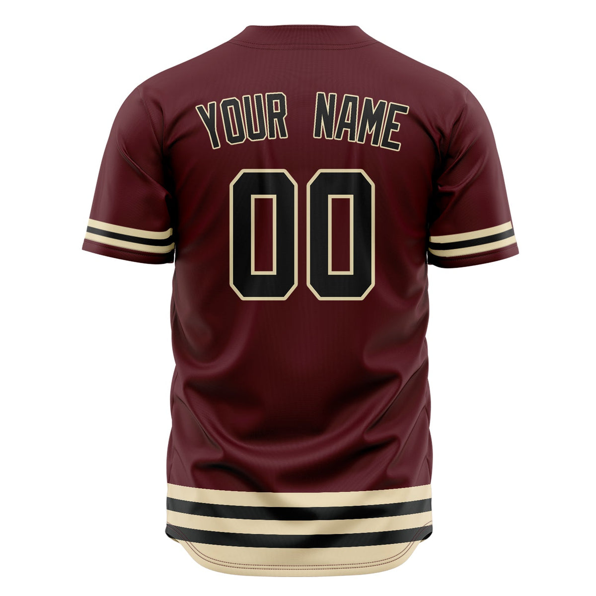 Custom Burgundy Baseball Jersey (With Black Double Stripe)