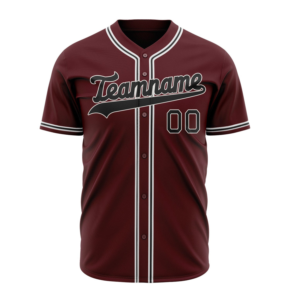 Custom Burgundy Baseball Jersey (With Black Color)