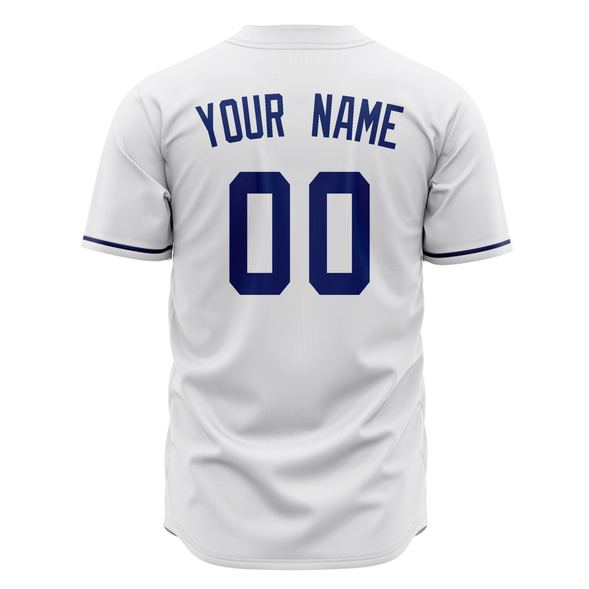 Custom White Baseball Jersey (With Royal Color)