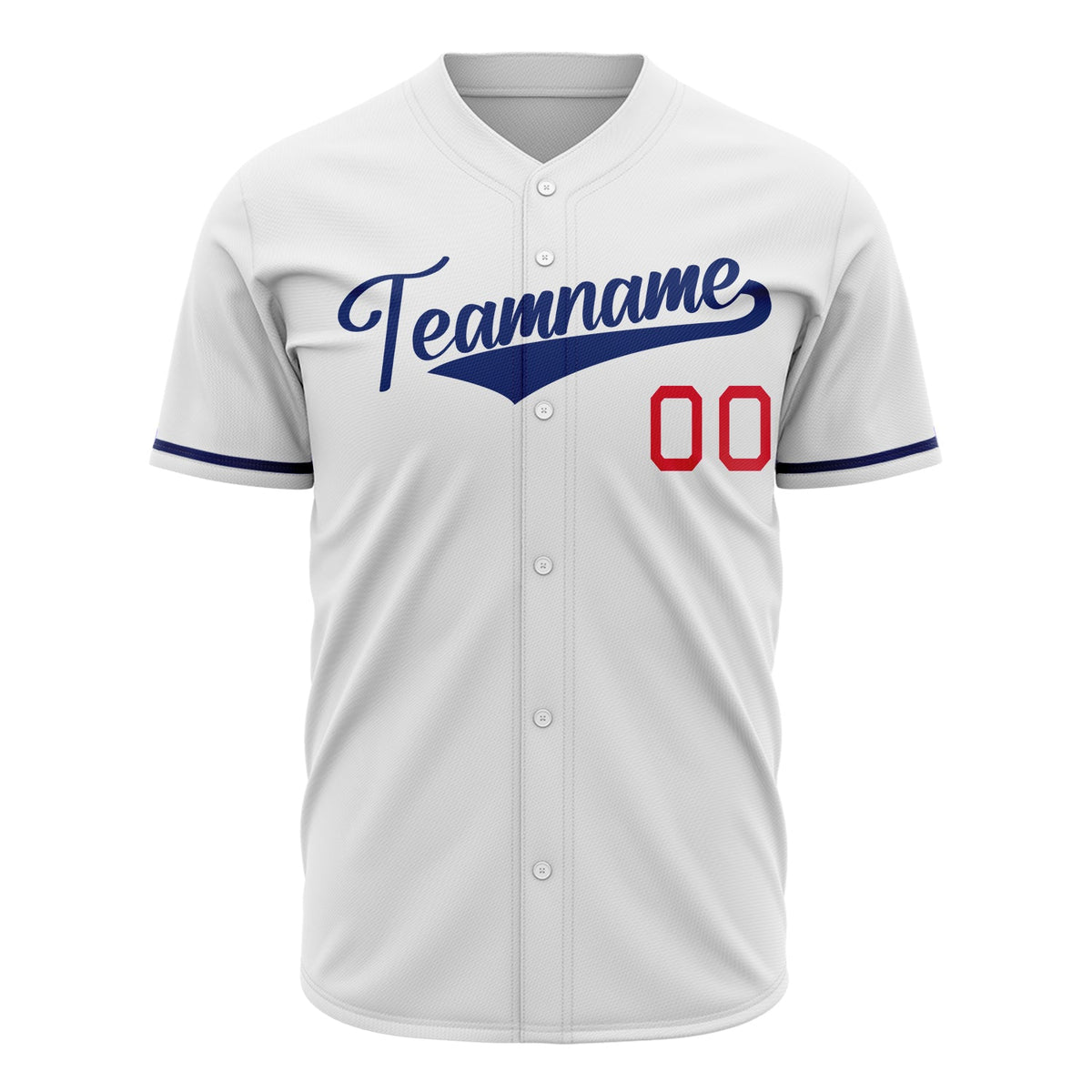 Custom White Baseball Jersey (With Royal Color)