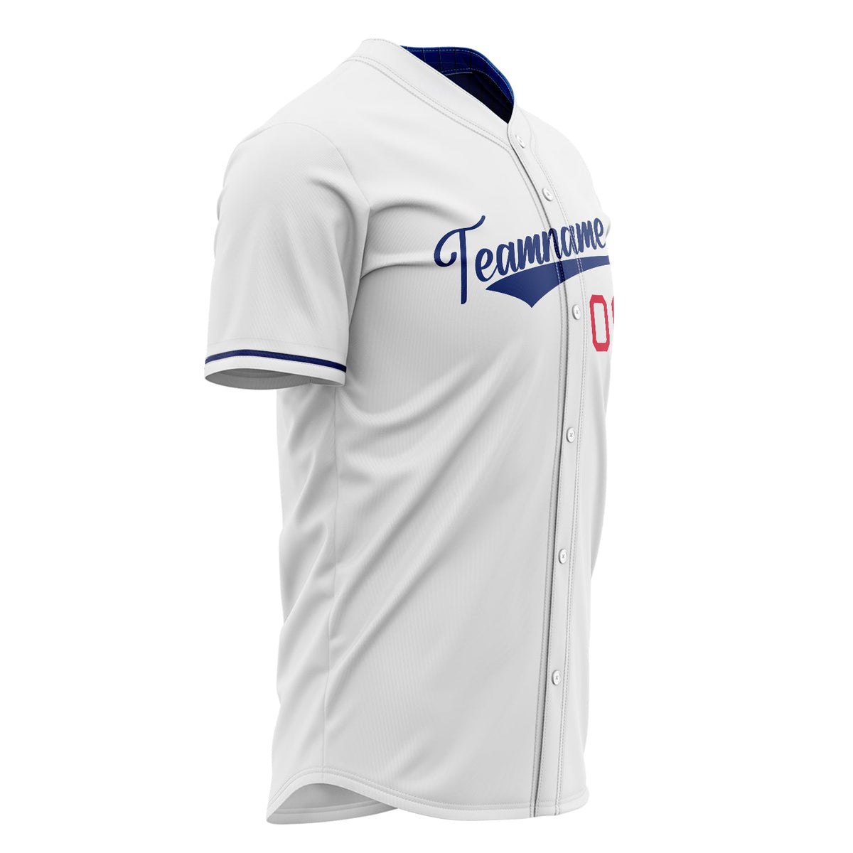 Custom White Baseball Jersey (With Royal Color)