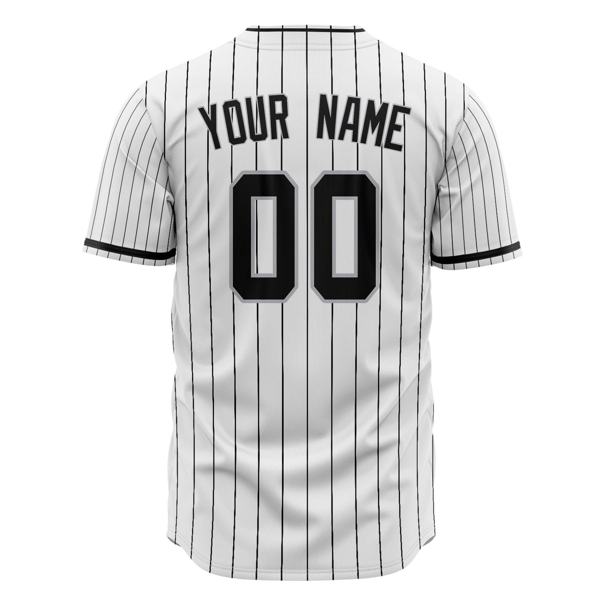 Custom White Baseball Jersey (With Black Black Pinstripe)