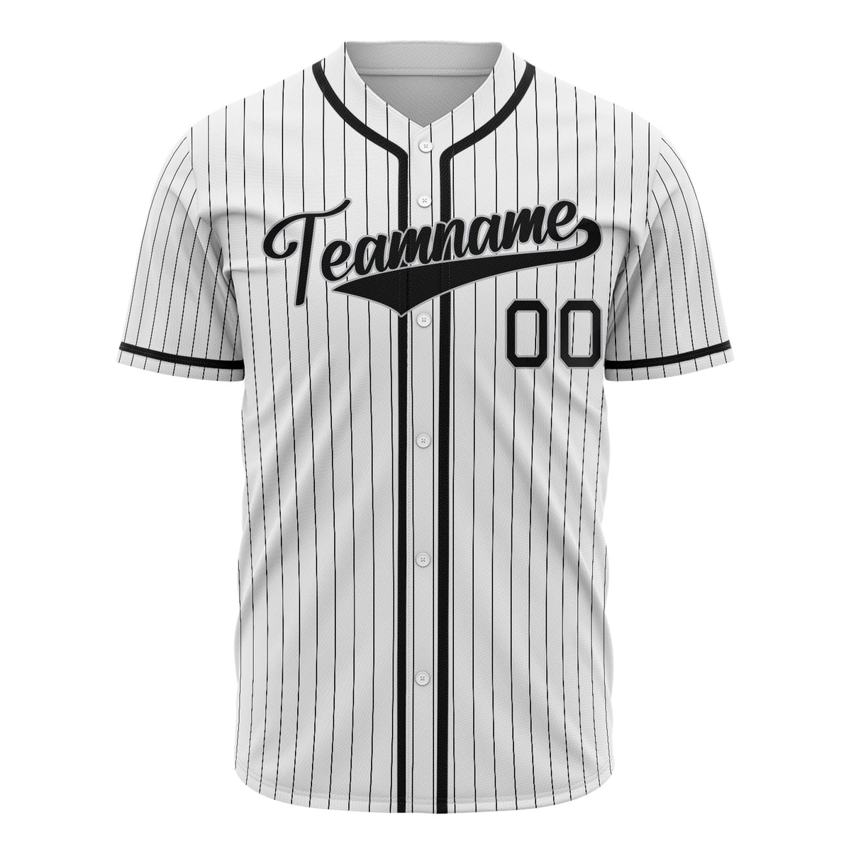 Custom White Baseball Jersey (With Black Black Pinstripe)