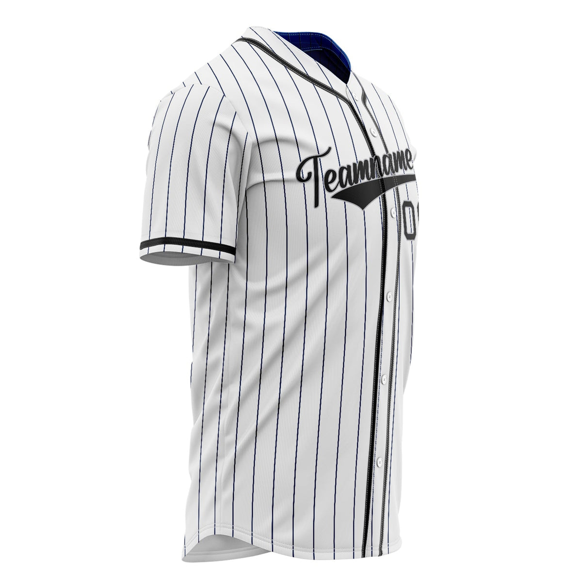 Custom White Baseball Jersey (With Black Black Pinstripe)