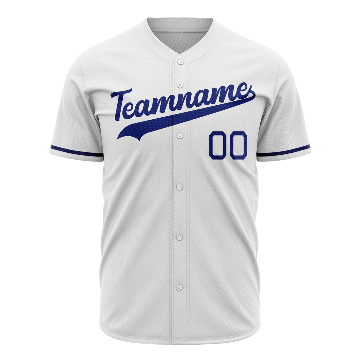 Custom White Baseball Jersey (With Royal Color)