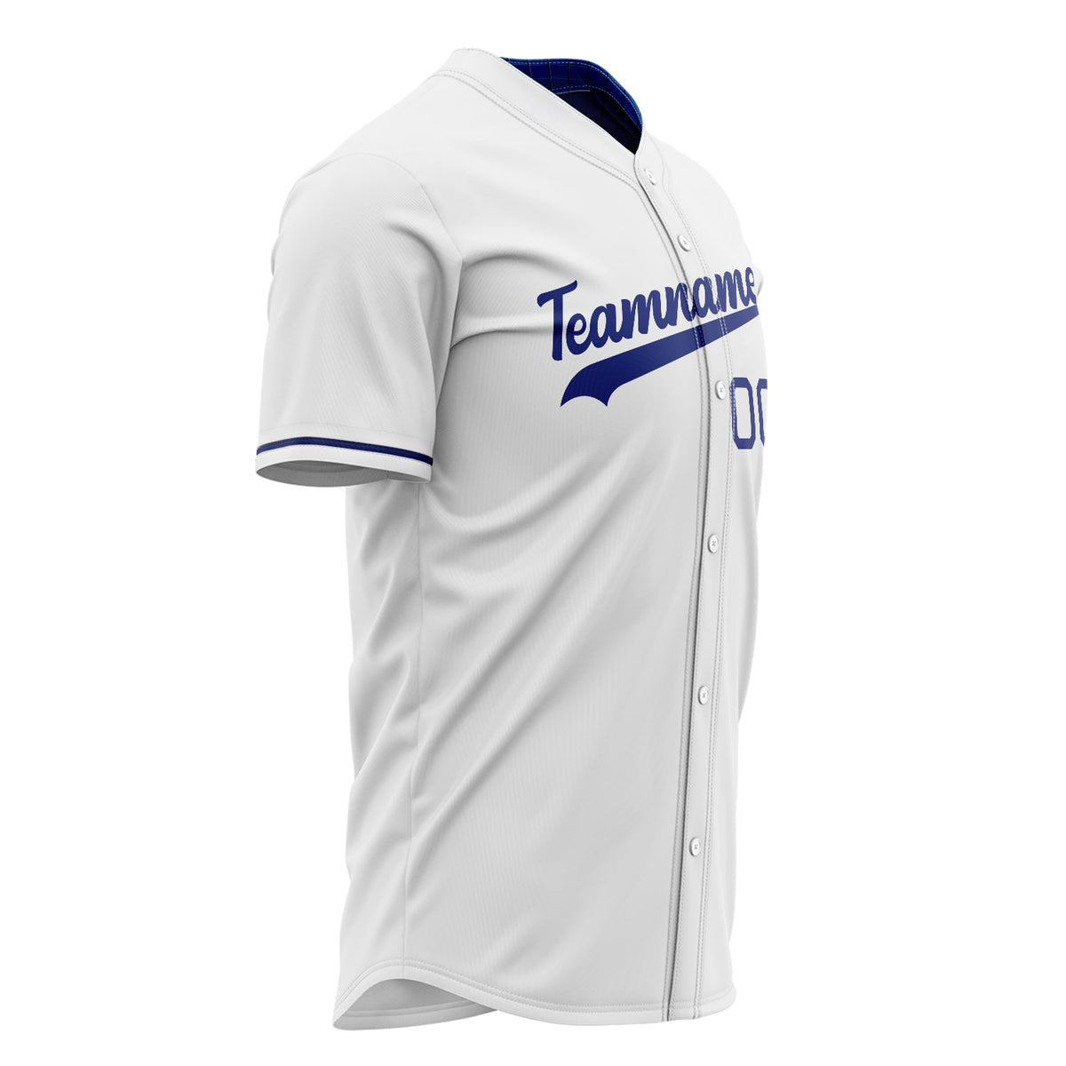 Custom White Baseball Jersey (With Royal Color)