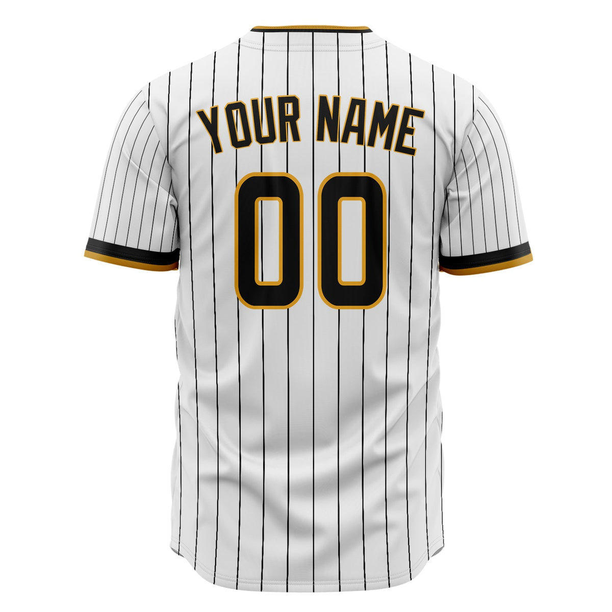 Custom White Baseball Jersey (With Black Black Pinstripe)