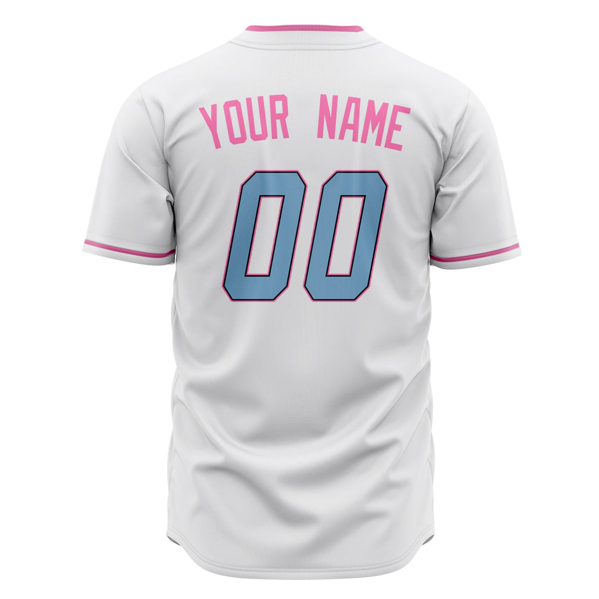 Custom White Baseball Jersey (With Pink Color)