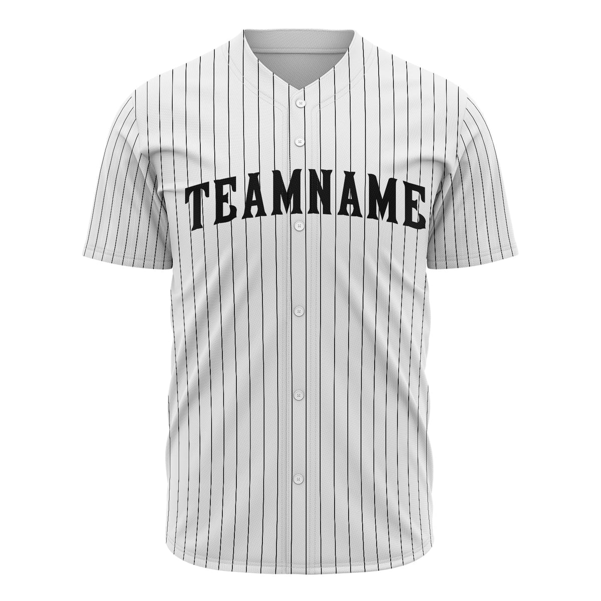 Custom White Baseball Jersey (With Black Black Pinstripe)