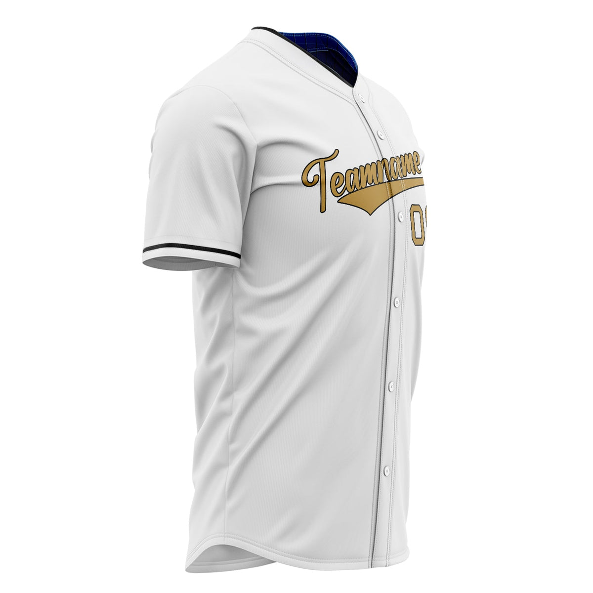 Custom White Baseball Jersey (With Old Gold Color)