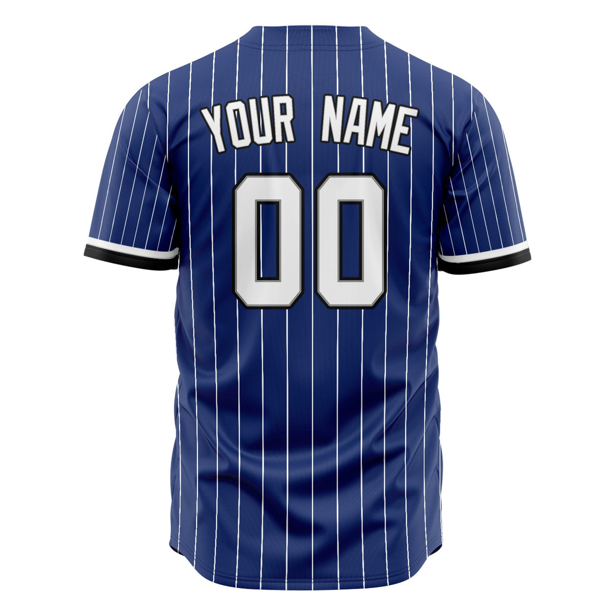 Custom Royal Baseball Jersey (With White White Pinstripe)