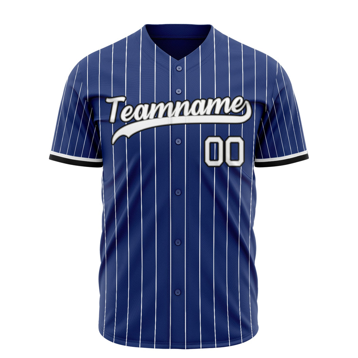 Custom Royal Baseball Jersey (With White White Pinstripe)