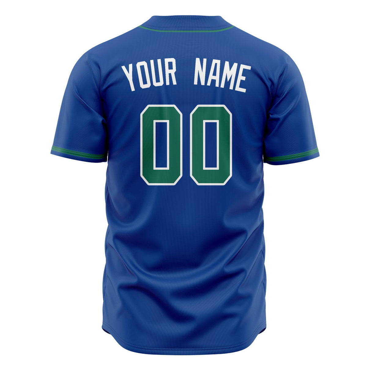 Custom Royal Baseball Jersey (With Kelly Green Color)