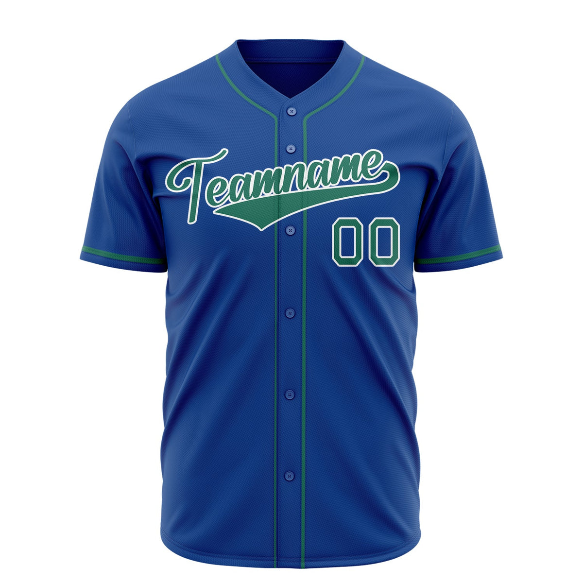 Custom Royal Baseball Jersey (With Kelly Green Color)