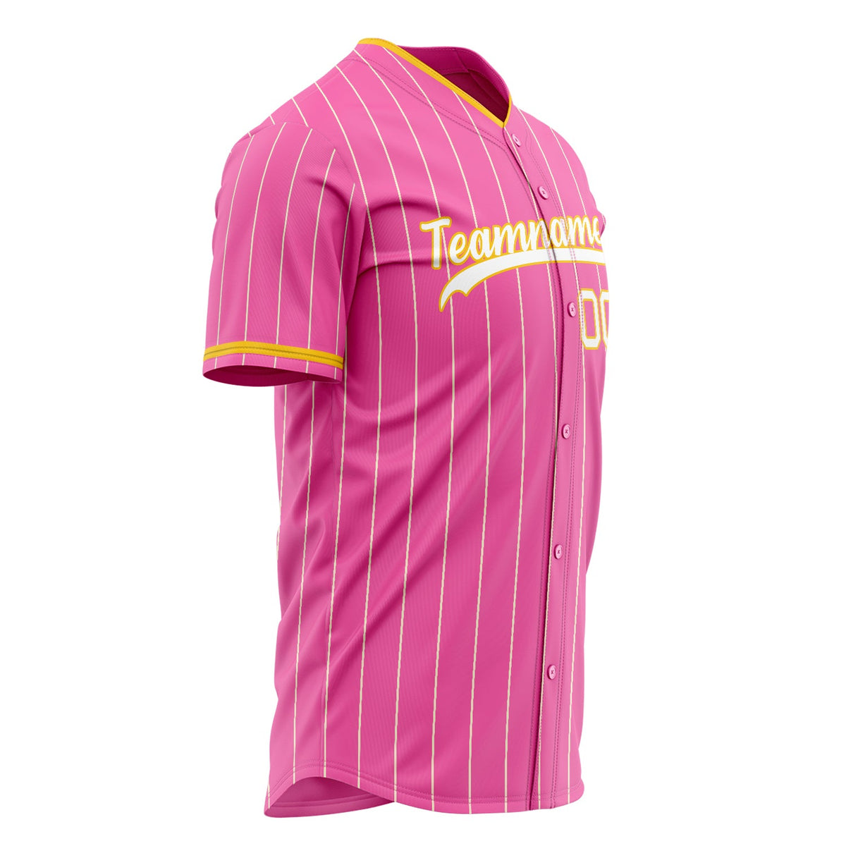 Custom Pink Baseball Jersey (With White Cream Pinstripe)