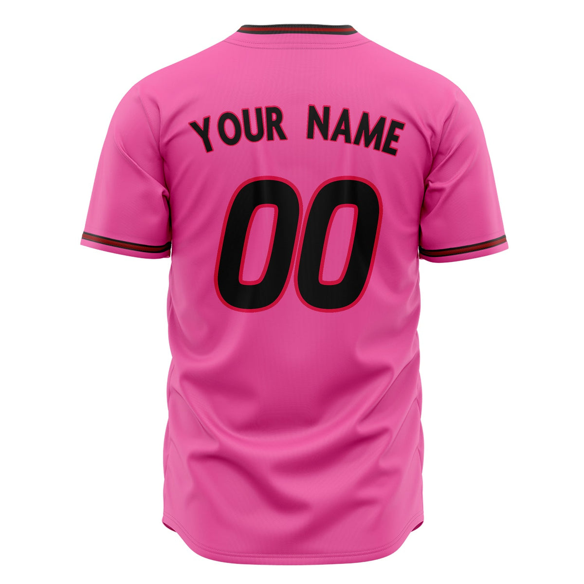 Custom Pink Baseball Jersey (With Black Color)