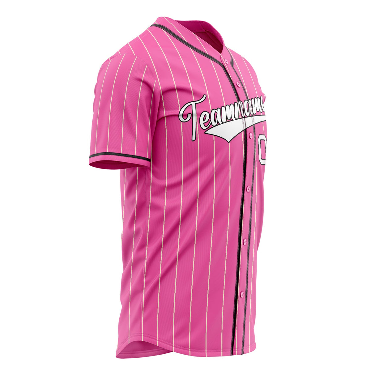 Custom Pink Baseball Jersey (With White Cream Pinstripe)