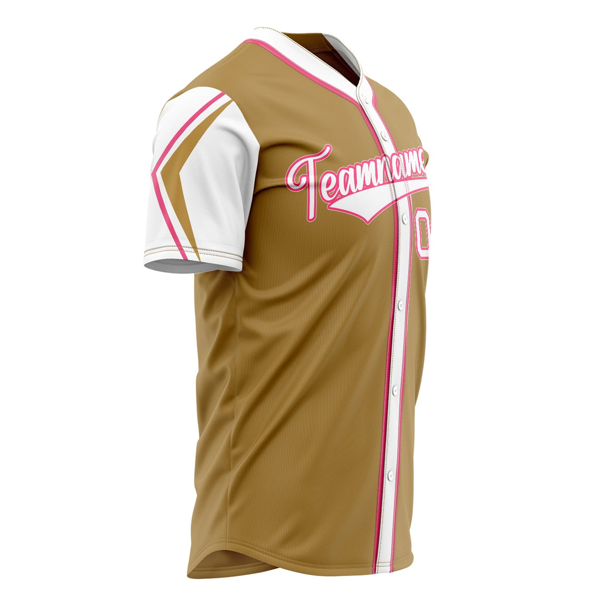 Custom Old Gold Baseball Jersey (With White 3 Colors Arm Shapes)