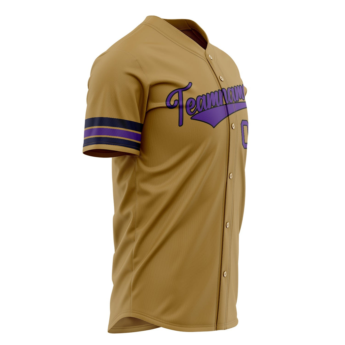 Custom Old Gold Baseball Jersey (With Purple Color)