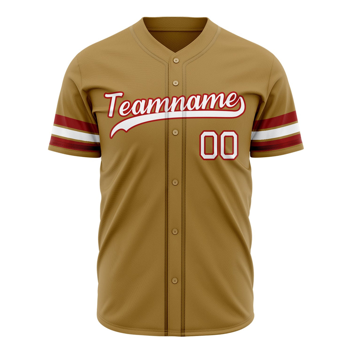 Custom Old Gold Baseball Jersey (With White Color)