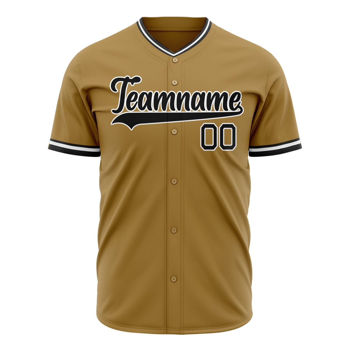 Custom Old Gold Baseball Jersey (With Black Color)