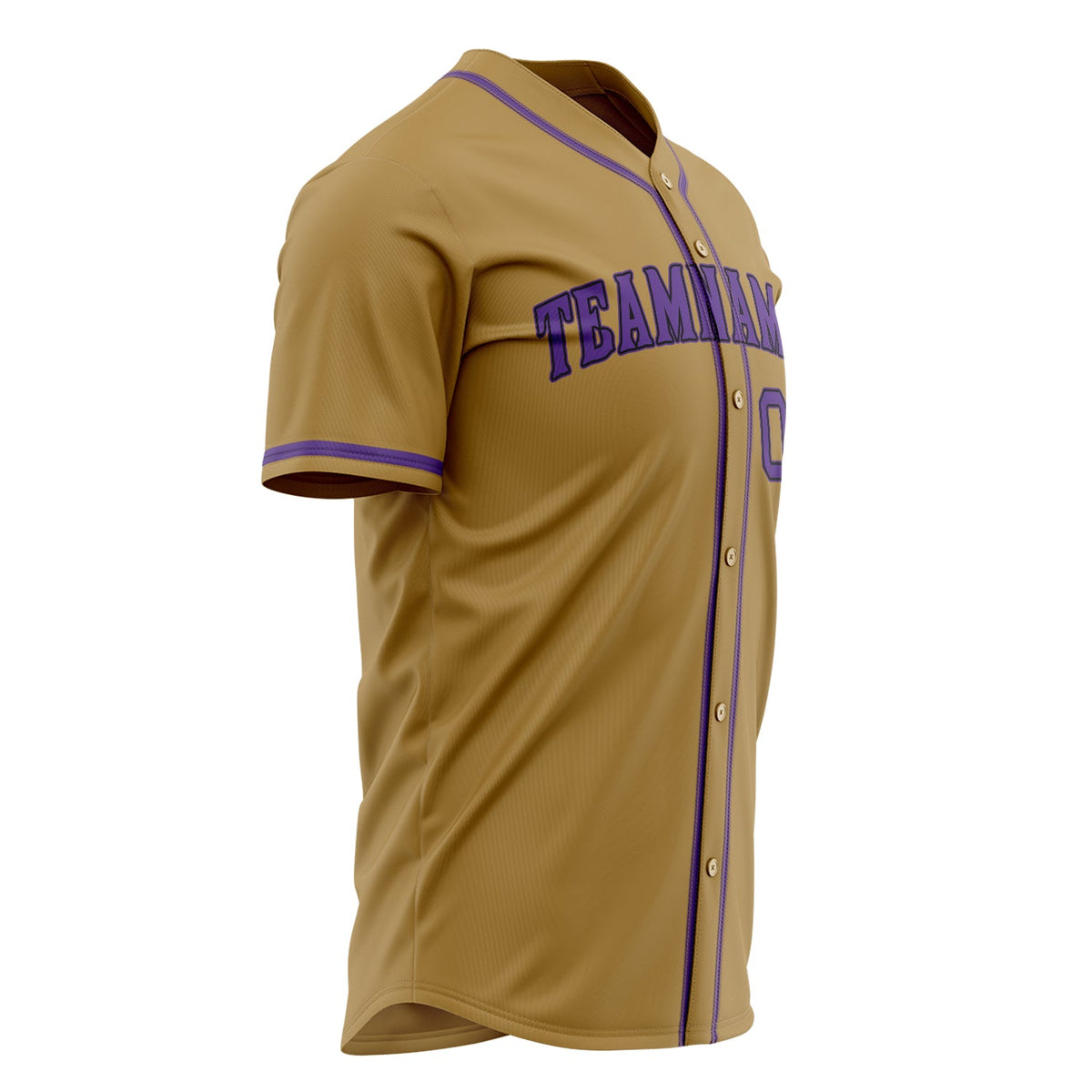 Custom Old Gold Baseball Jersey (With Purple Color)