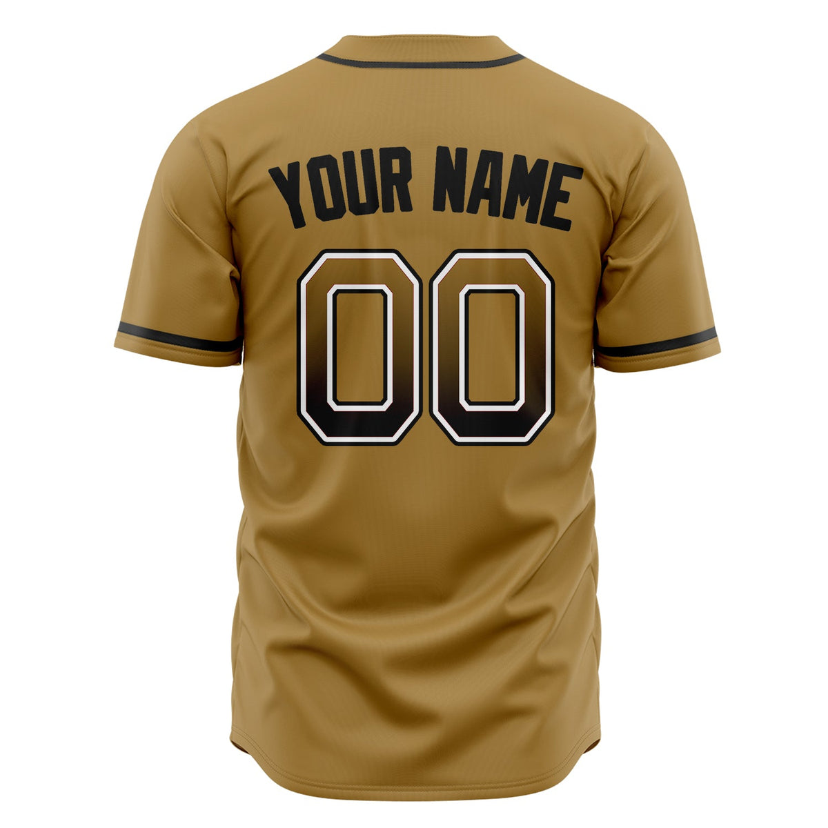 Custom Old Gold Baseball Jersey (With Black Color)