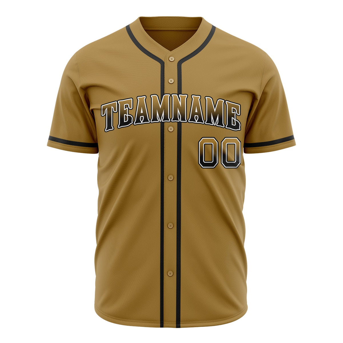 Custom Old Gold Baseball Jersey (With Black Color)