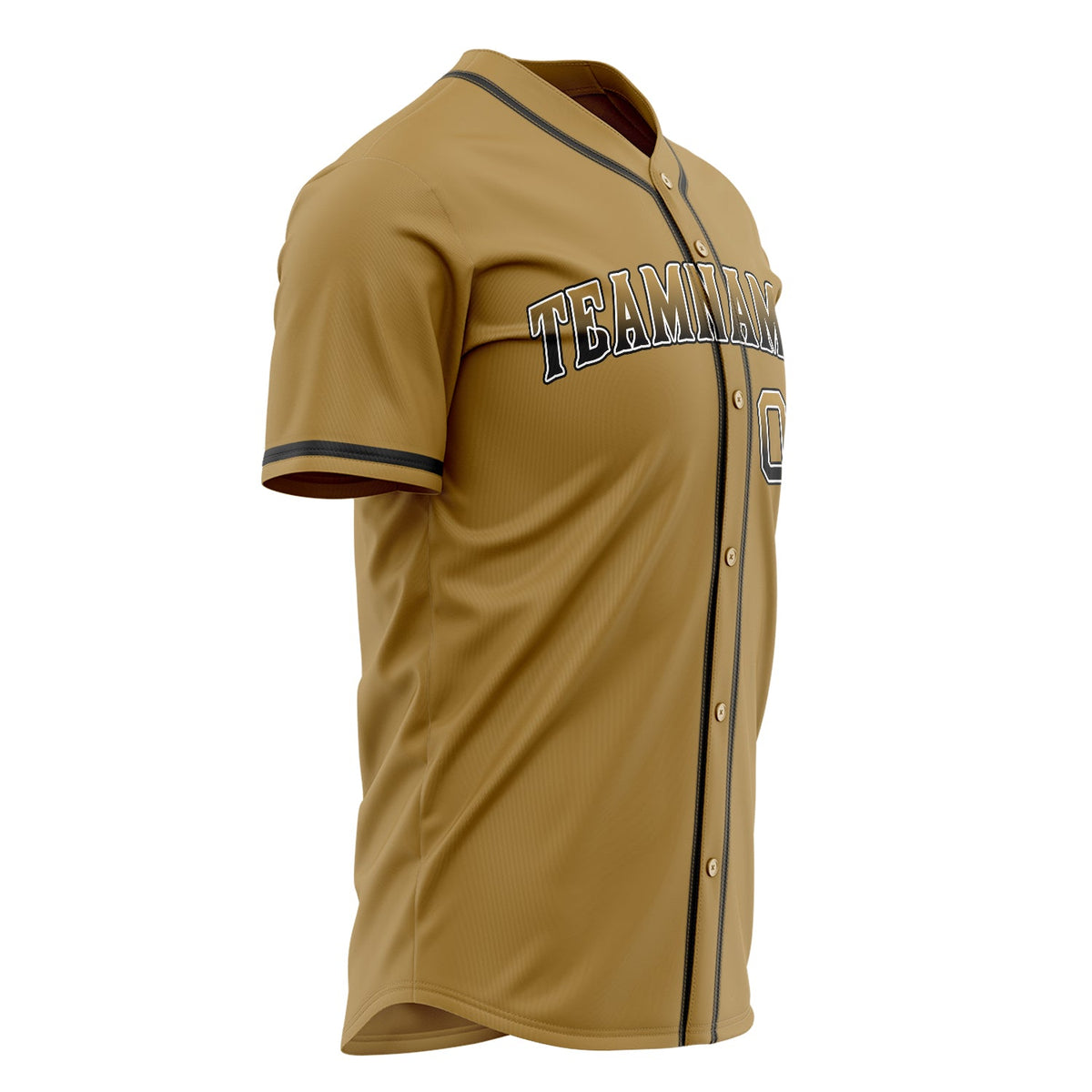 Custom Old Gold Baseball Jersey (With Black Color)