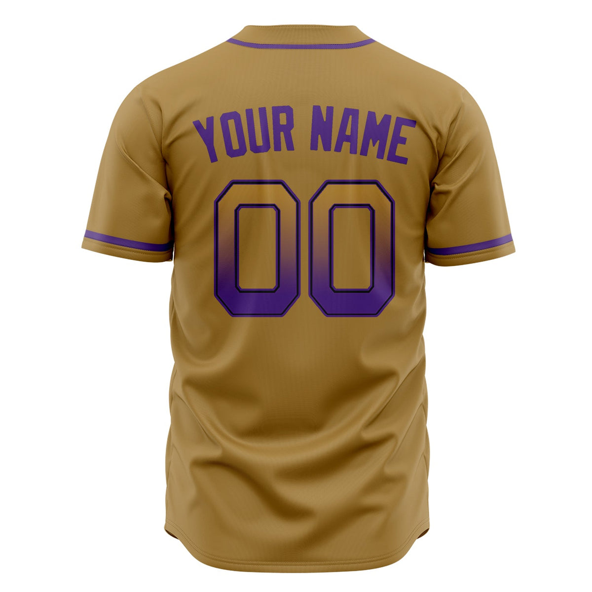 Custom Old Gold Baseball Jersey (With Purple Color)