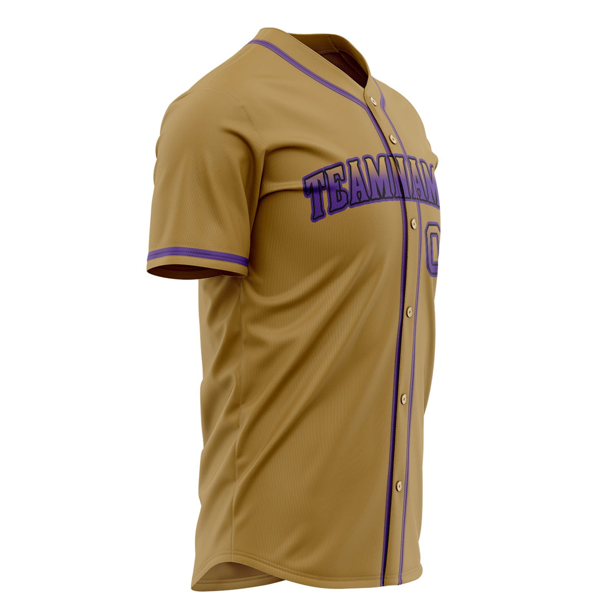 Custom Old Gold Baseball Jersey (With Purple Color)