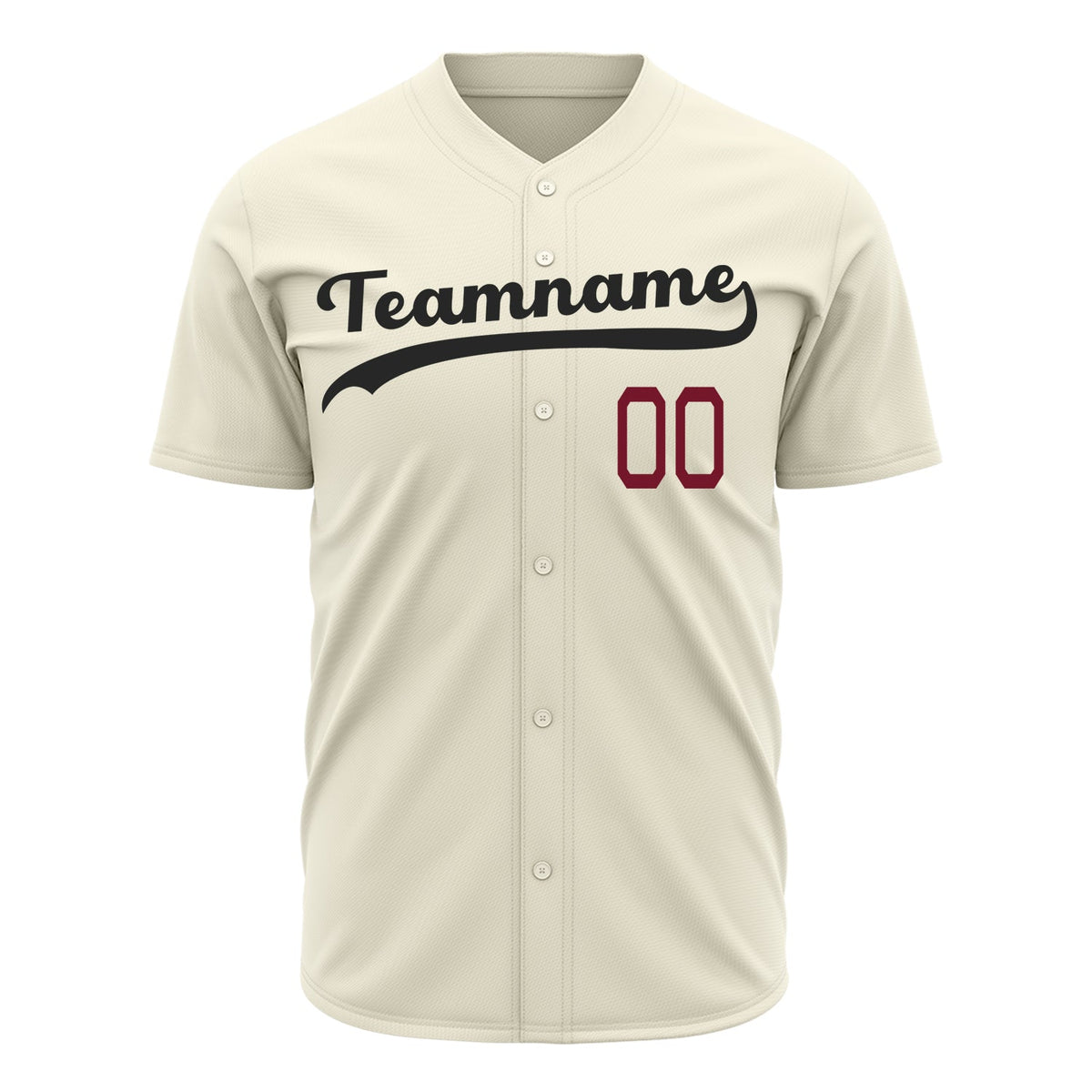 Custom Cream Baseball Jersey (With Black Color)