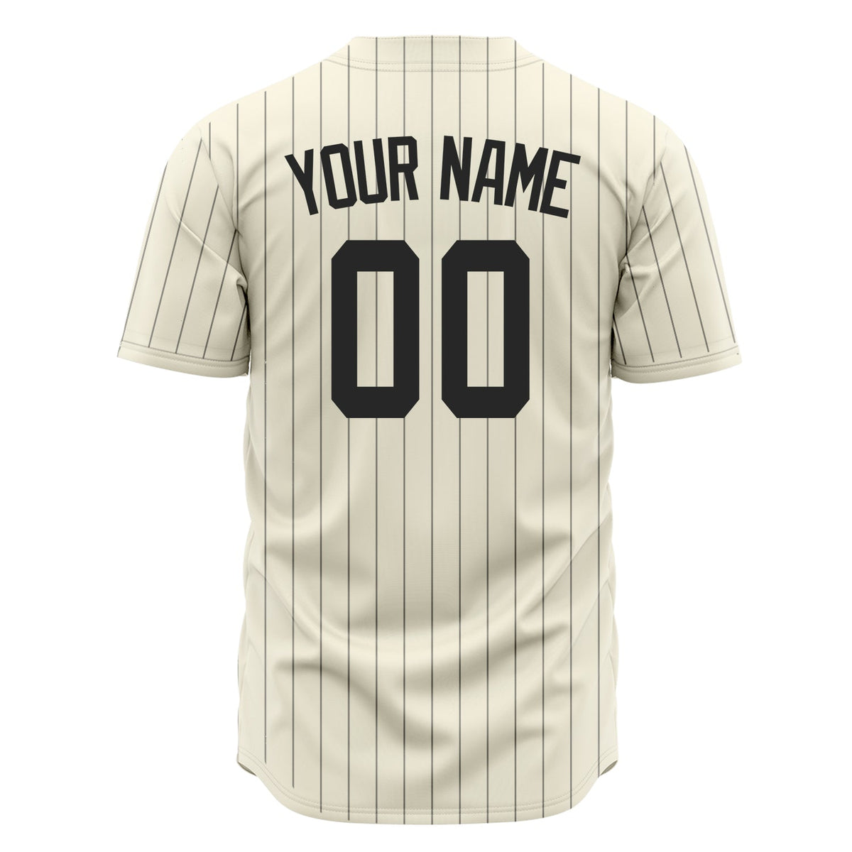 Custom Cream Baseball Jersey (With Black Gray Pinstripe)