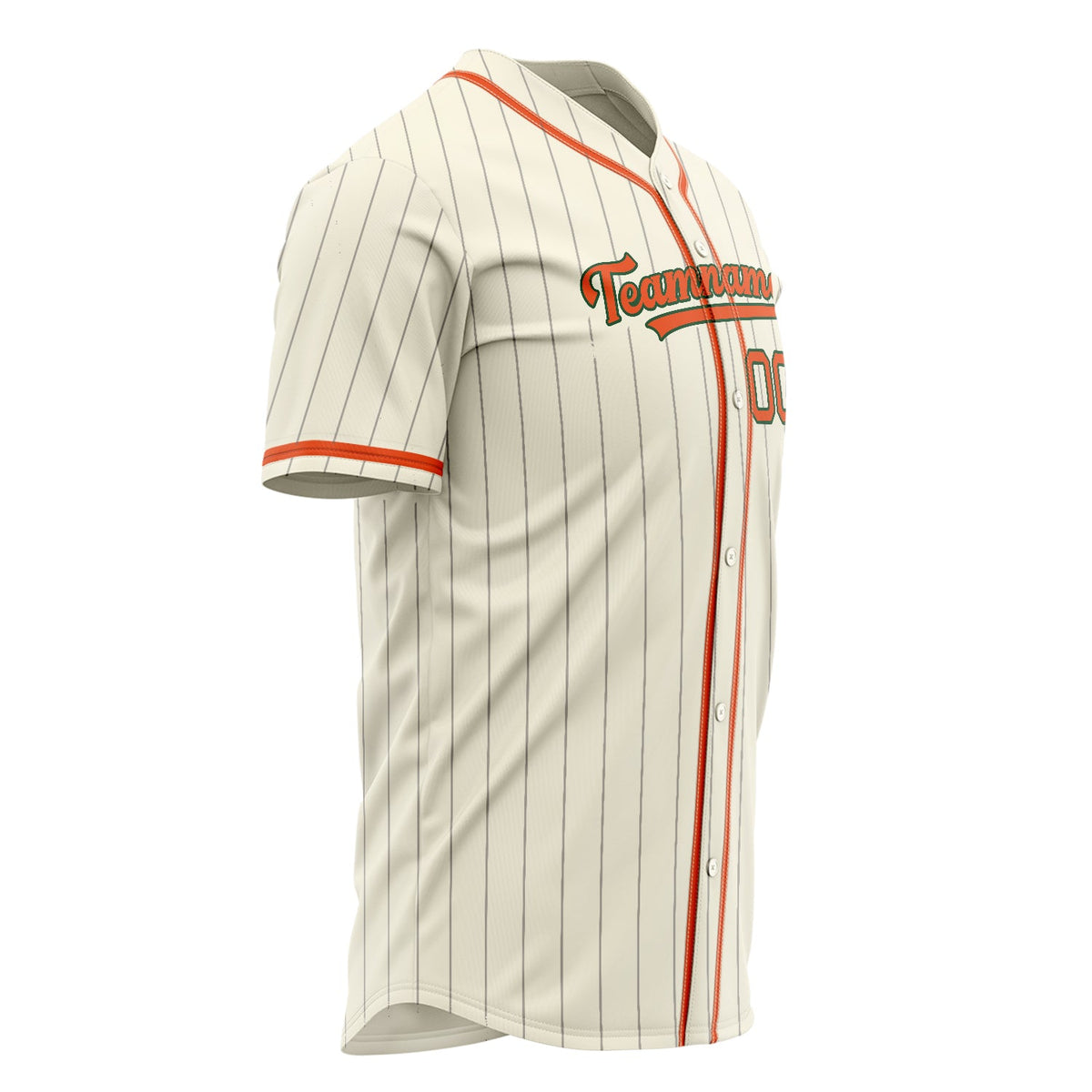 Custom Cream Baseball Jersey (With Orange Gray Pinstripe)