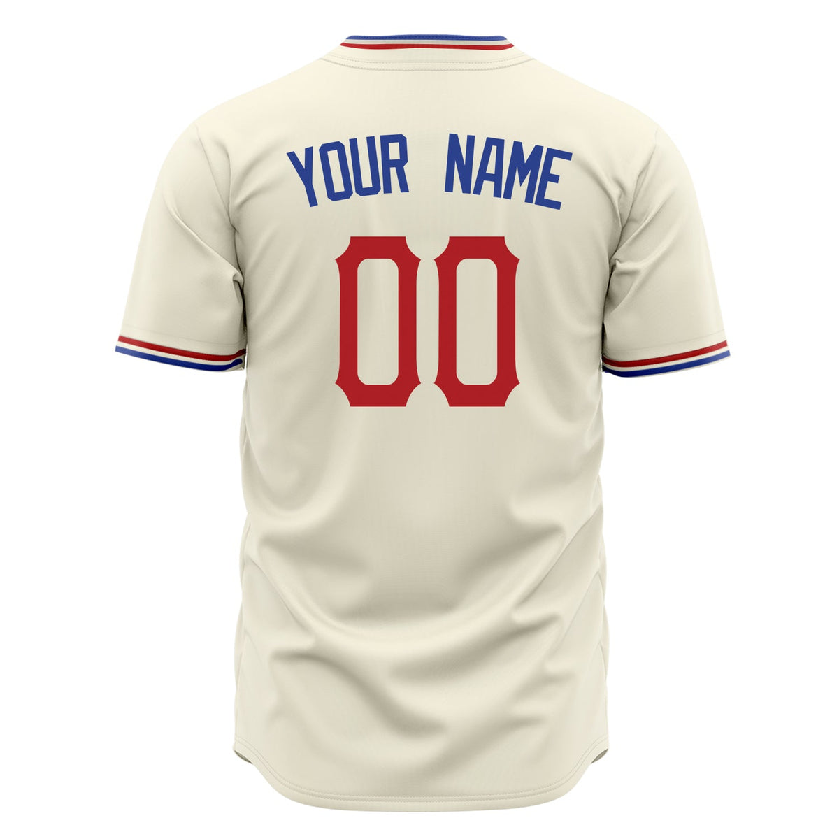 Custom Cream Baseball Jersey (With Royal Color)