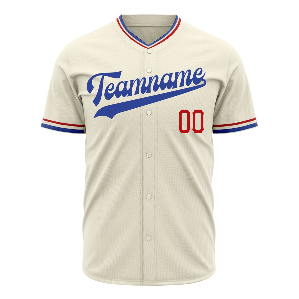 Custom Cream Baseball Jersey (With Royal Color)