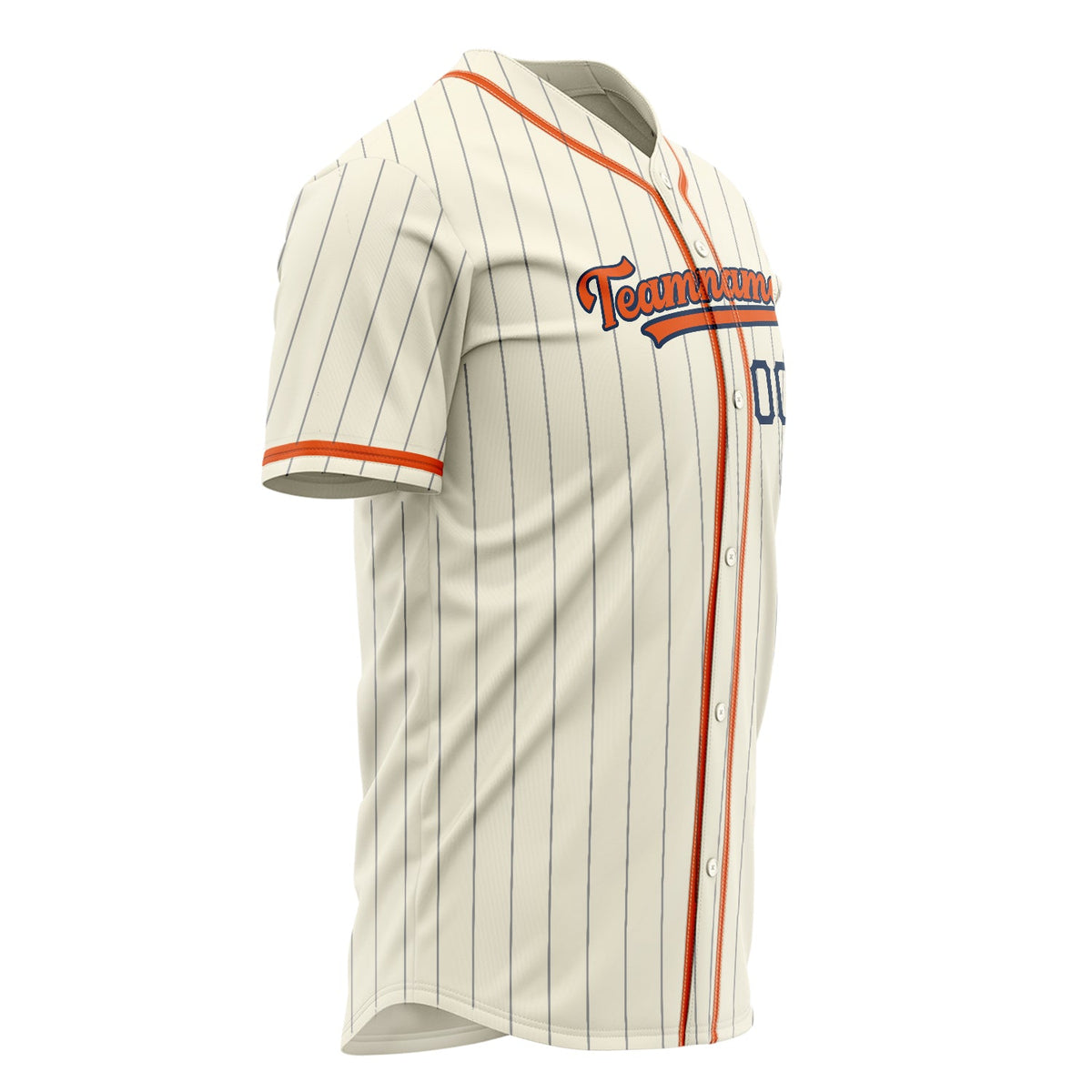 Custom Cream Baseball Jersey (With Orange Gray Pinstripe)