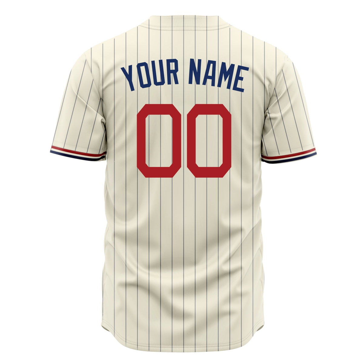 Custom Cream Baseball Jersey (With Navy Color)