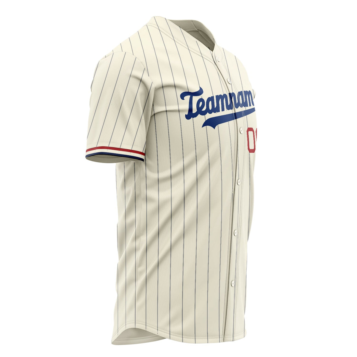 Custom Cream Baseball Jersey (With Navy Color)