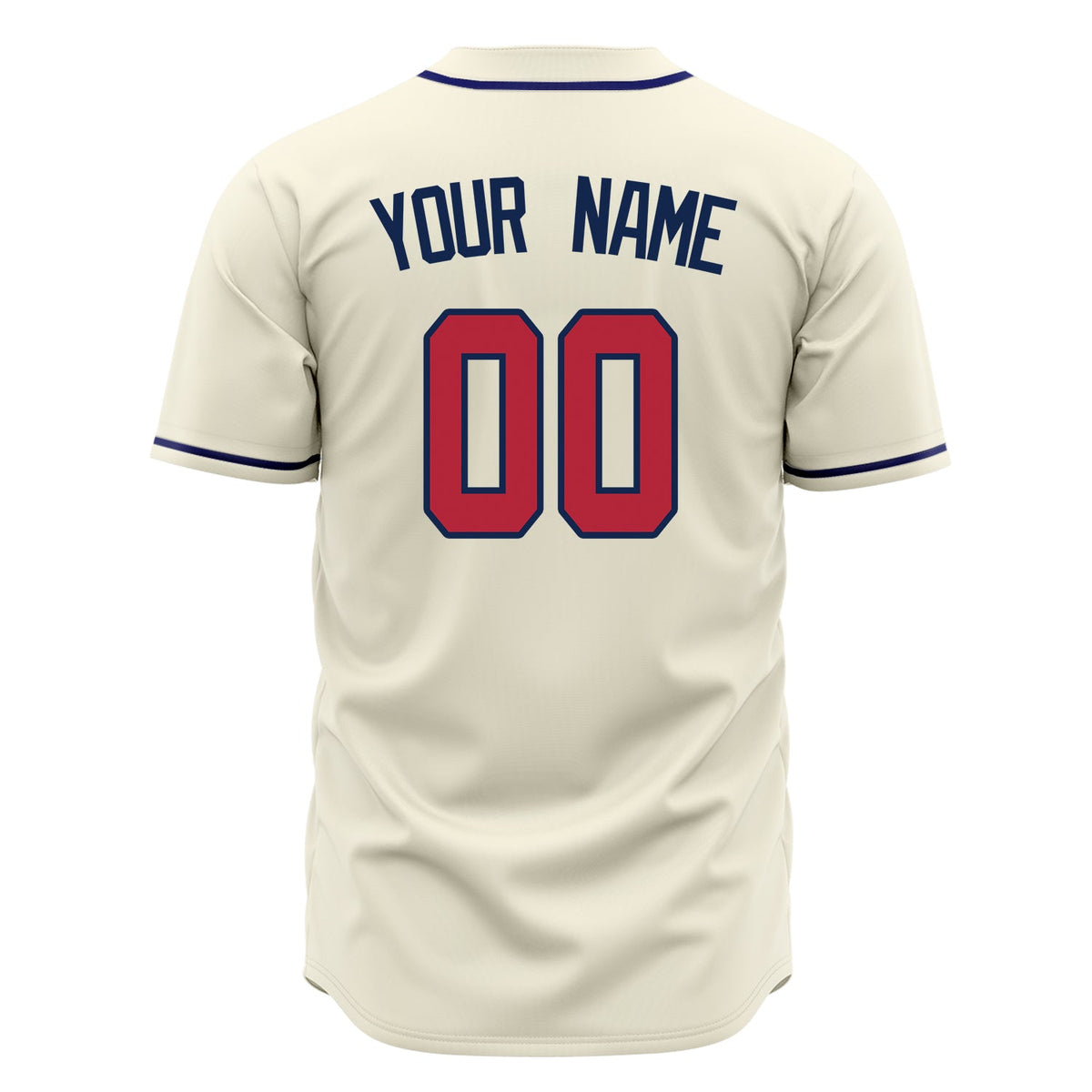 Custom Cream Baseball Jersey (With Red Color)