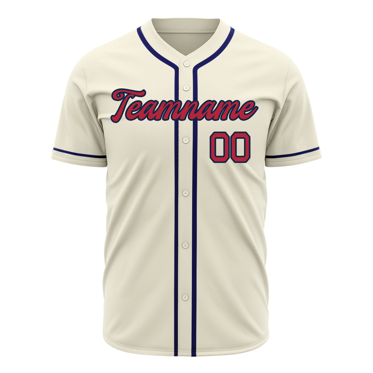 Custom Cream Baseball Jersey (With Red Color)