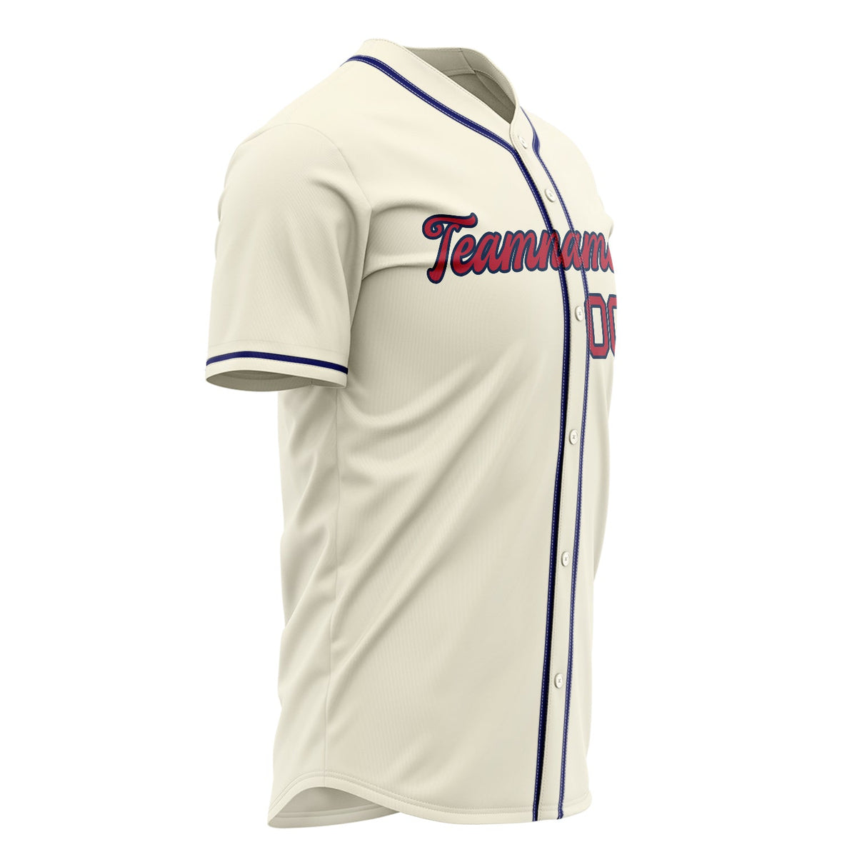 Custom Cream Baseball Jersey (With Red Color)