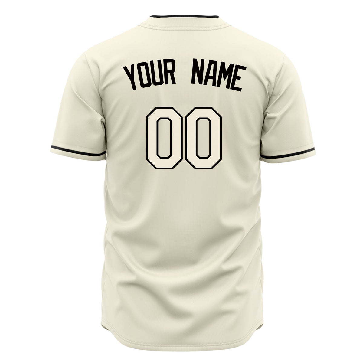 Custom Cream Baseball Jersey (With Black Color)