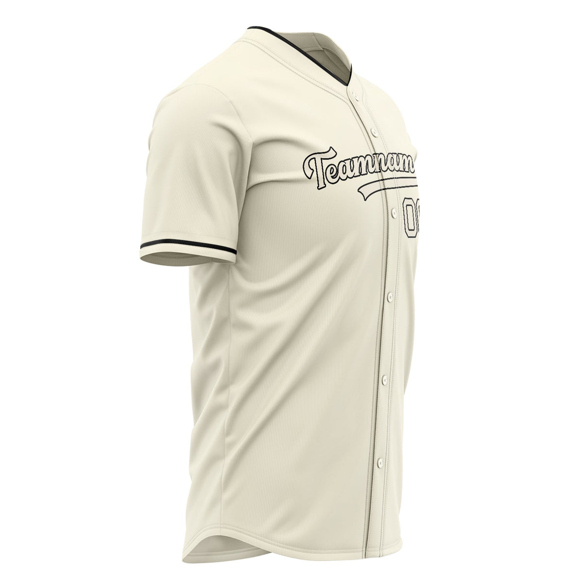 Custom Cream Baseball Jersey (With Black Color)