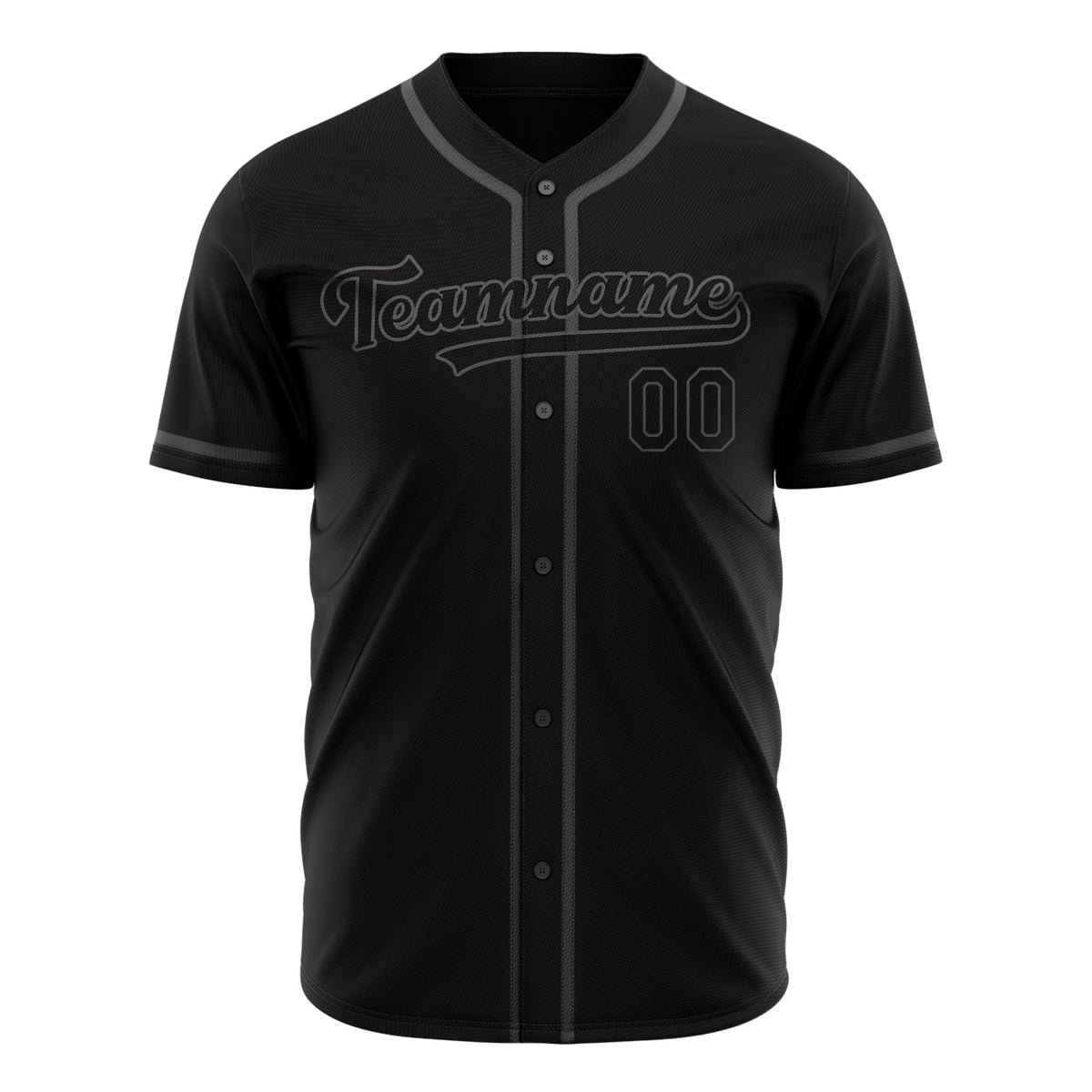 Custom Black Baseball Jersey (With Steel Gray Color)