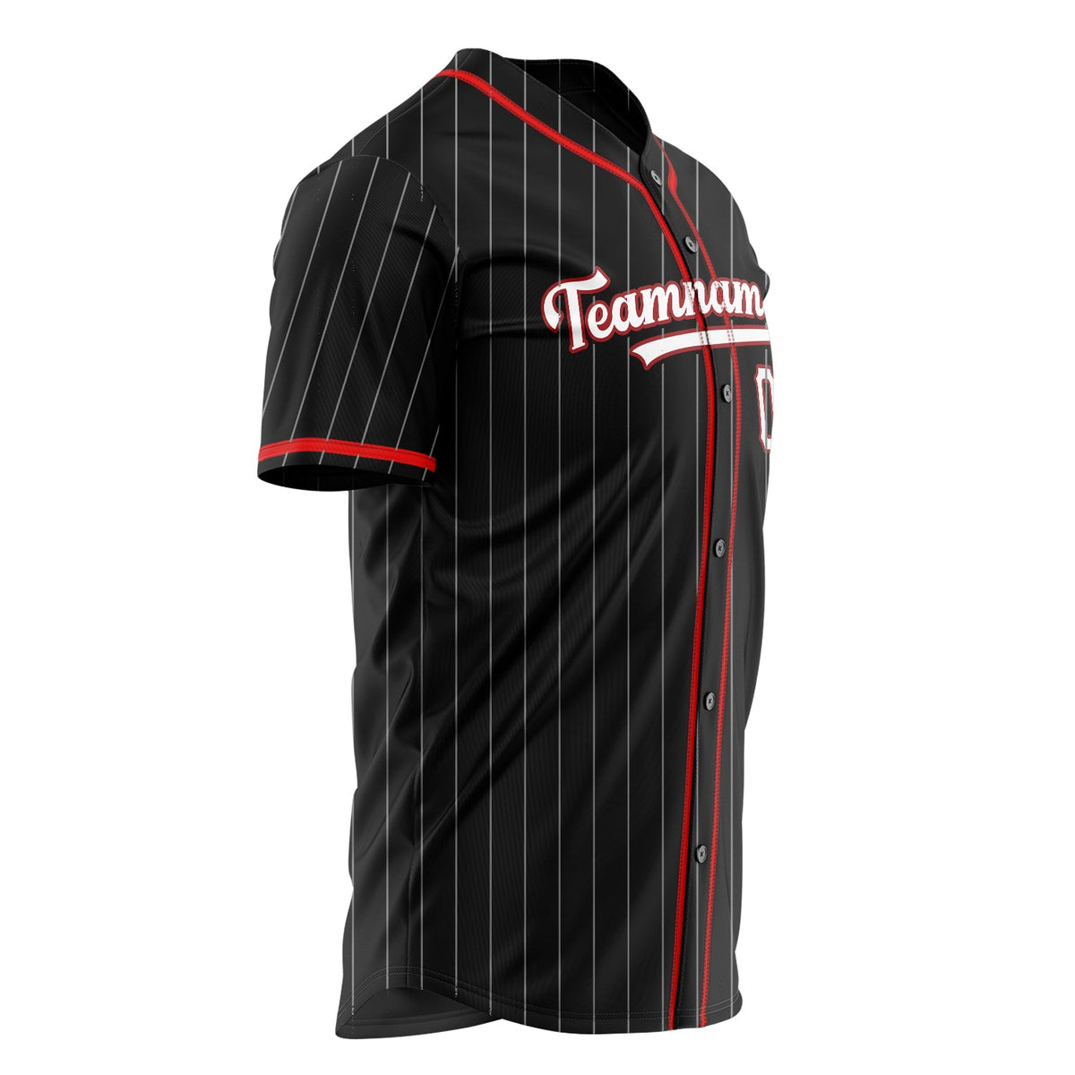 Custom Black Baseball Jersey (With White White Pinstripe)