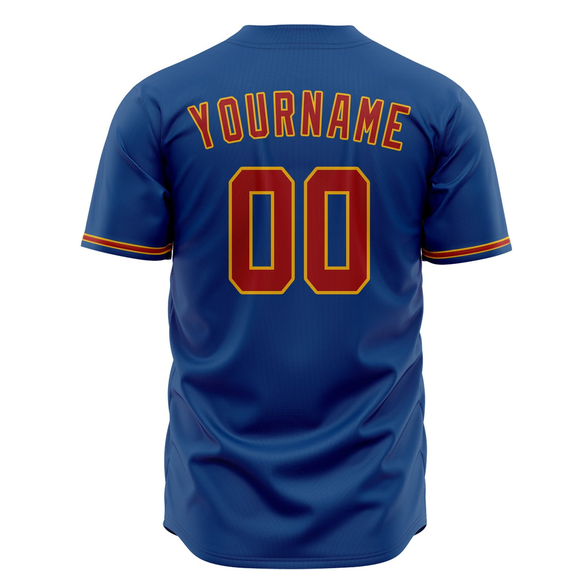 Custom Blue Baseball Jersey (With Red Color)